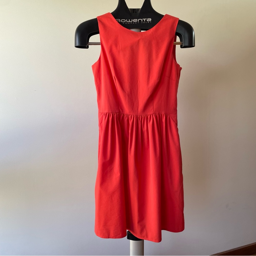 Coral Pim + Larkin dress with bow and cut out detail at back